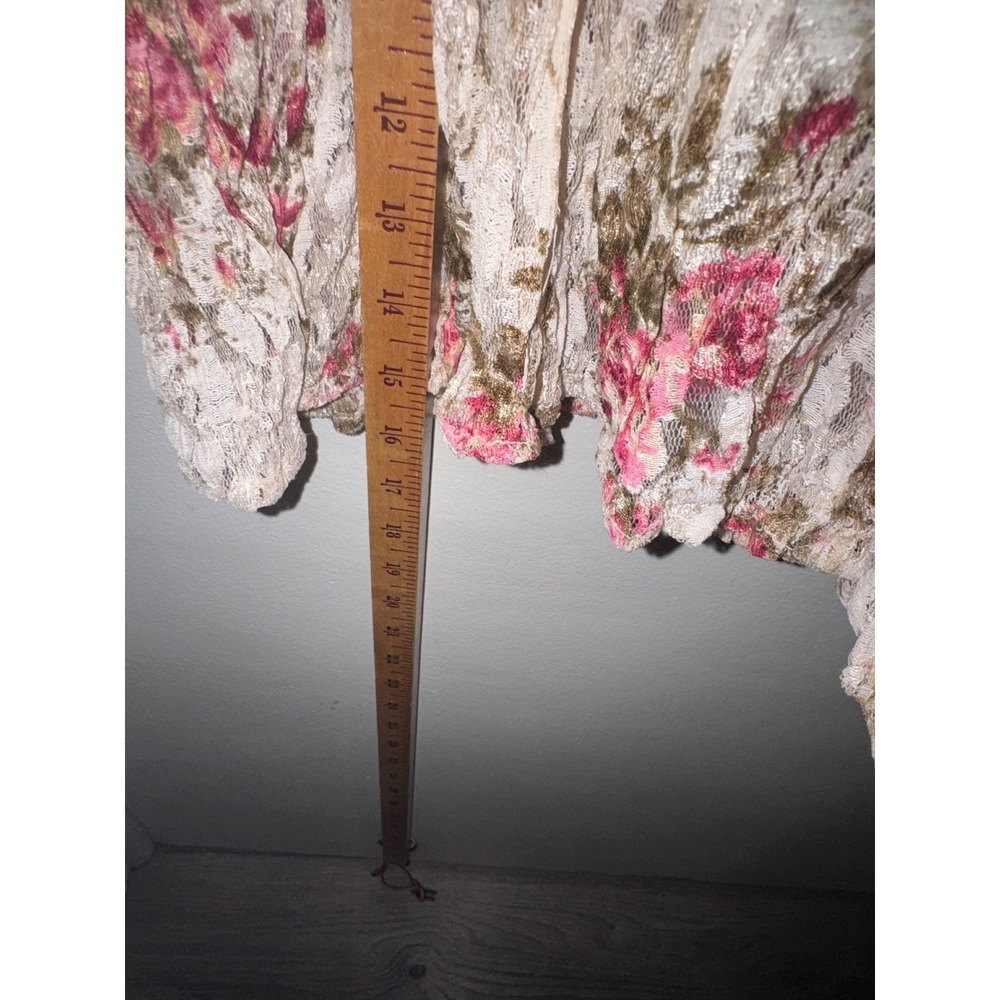 Vtg 90s Sz S Floral Lace Maxi Dress V-Neck Cottagecore Country Romantic Prarier - Picture 4 of 7